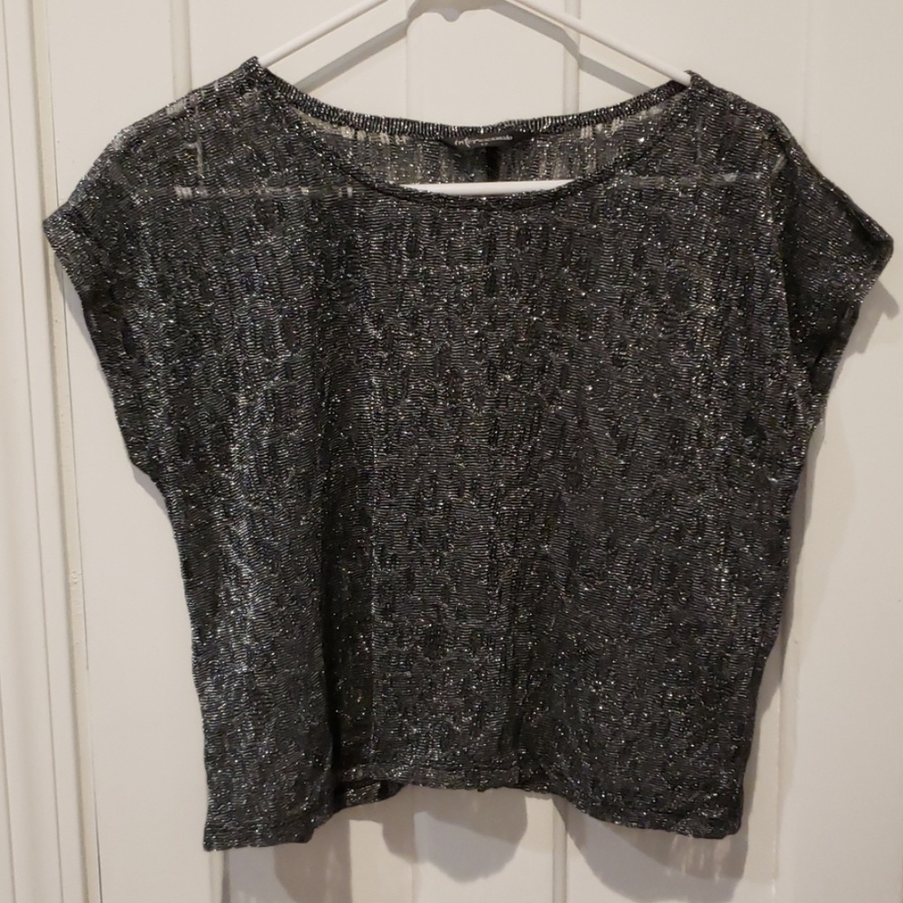 Silver shimmer crop top